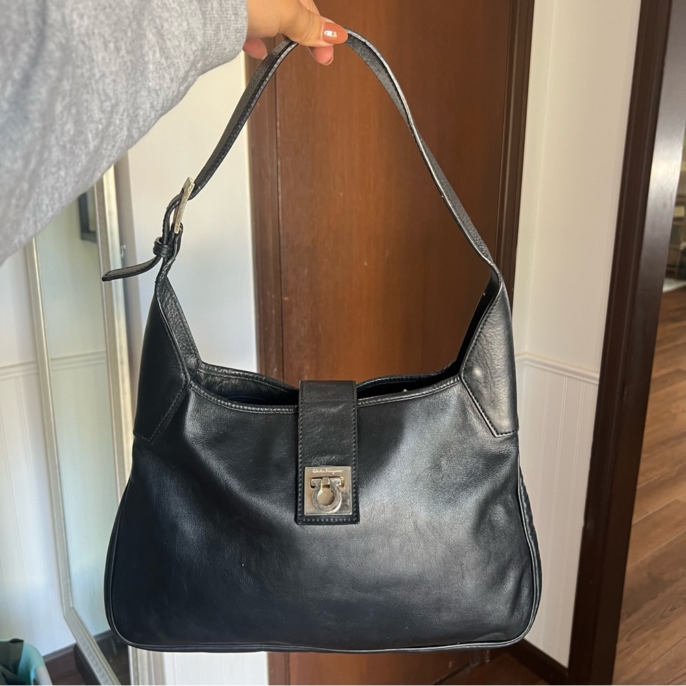 Black Leather Shoulder Bag